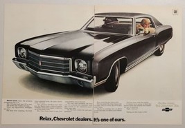1969 Print Ad Chevrolet Monte Carlo with 350-Cubic Inch V8 Engine - £12.62 GBP