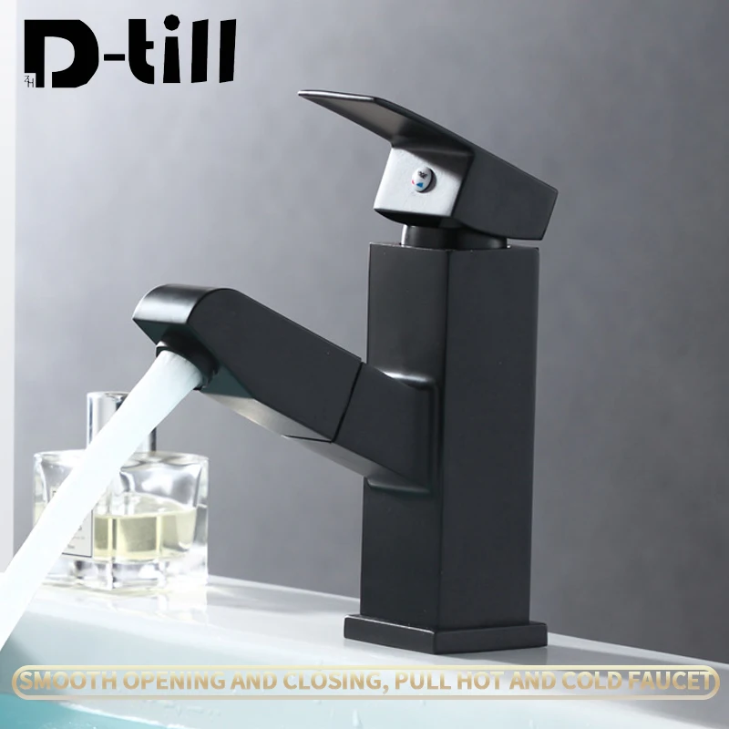 House Home D-till Bathroom Stainless Steel Sink Faucet Basin Faucets Black Water - £43.99 GBP