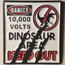 Jurassic Park Danger Area Keep Out Sign Enamel Pin Official Movie Collec... - £14.72 GBP