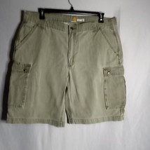 Carhartt Relaxed Fit Men&#39;s Canvas Cargo Mint Green Work Wear Shorts Size 40 - £17.35 GBP