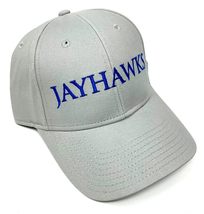 National Cap MVP Kansas Jayhawks Text Logo Solid Grey Curved Bill Adjustable Hat - £23.45 GBP