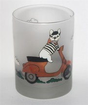 Culver French Bulldog on Vespa Eiffel Tower DOF LowBall Frosted Tumbler NEW HTF - £13.66 GBP