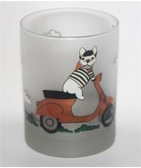 Culver French Bulldog on Vespa Eiffel Tower DOF LowBall Frosted Tumbler ... - $23.07 CAD