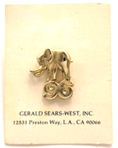 Vintage Gerald Sears-West Elephant 96 Gold Tone Pin Animal Jewelry Acces... - $17.99