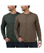 Rugged Elements Mens T-Shirt Green Brown 2-Pack Long Sleeves Crewneck St... - $60.33 CAD