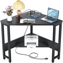Corner Desk Small Desk With Outlets Corner Table For Small Space, Corner Compute - £131.36 GBP