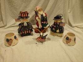 4TH Of July Decorations Christmas In July Santa Uncle Sam Snowman Bald Eagle - £95.93 GBP