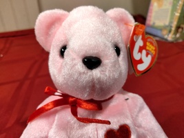 Ty Beanie Babies Smooch-e The Pink Bear, Heart On Chest (Internet Exclus... - $10.99