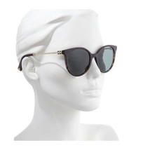 Valentino Women Brown Havana Rockstud 53mm Gradient Cat Eye Sunglasses W/CaseNEW - £167.48 GBP