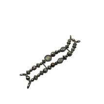 Silver Tone Beaded Watch Band Attaches with Lobster Claw Southwestern Boho - £12.65 GBP