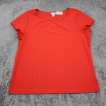 Jaclyn Smith Shirt Womens XL Red Casual Lightweight Short Sleeve Textured - £13.92 GBP