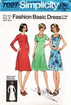 Misses' Princess Dress Vintage 1975 Simplicity Pattern 7027 Size 16½ Uncut - $20.00