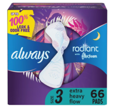 Always Radiant Pads, Extra Heavy, with Wings Clean Scent, Size 3 66.0ea - £33.17 GBP
