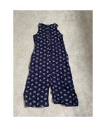 Woolrich Maxi Dress Womens Large Navy Blue Sleeveless Button Floral Cott... - $28.41
