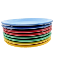 Homer Laughlin Fiesta Set of Eight Salad Appetizer Plates Assorted Color... - £44.18 GBP
