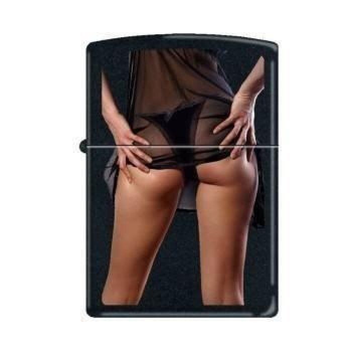 Zippo Lighter - Sexy Girl with Black Panties Black Matte - 853294 - $32.76
