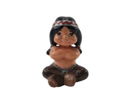 Ceramic Indian Boy Child Native American Folk Art Small Figure - $7.87
