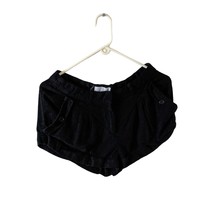 Womens XXI Forever 21 Black Linen Blend Shorts 2 Pockets Small Size 4 Zipper - £26.16 GBP