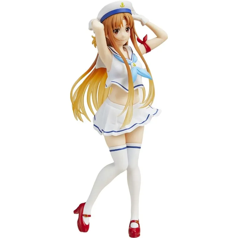 24CM Popular Japanese Anime  Sword Art Online Asuna Sailor Outfit Figure SAO - £40.85 GBP