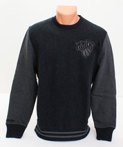 Mitchell &amp; Ness NBA New York Knicks Black Cotton Leather Trim Sweatshirt... - $148.49