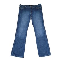 Calvin Klein Jeans Lean Bootcut Women&#39;s Size 16 Mid Rise 5 Pocket Blue D... - £15.55 GBP