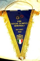 1998 Nagano Olympics Pennant Banner Giochi Olimpici Invernali - $24.74