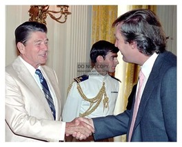 President Donald Trump &amp; Ronald Reagan Shaking Hands 8X10 Photo - £6.67 GBP
