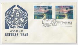 Philippines FDC 1960 World Refugee Year Thermograph Cachet Sc 817 818 Fi... - £5.18 GBP