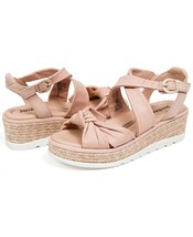 Jambu Women&#39;s Diana Wedge Leather Almond Toe Sandal Rose - $744.80 MXN