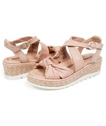 Jambu Women&#39;s Diana Wedge Leather Almond Toe Sandal Rose - $744.80 MXN