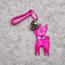 Vintage 1980s Plastic Bell Charm Pink Deer Charm For 80s Necklace - $12.00