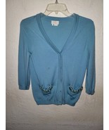 Kate Spade Cardigan Sweater Women&#39;s Size Small  100% Wool Rhinestone Top... - £17.00 GBP