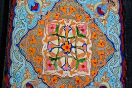 Handmade Hand Painted Decorative Wooden Tile/ Coaster/ Wall Hanging / Ho... - £23.66 GBP