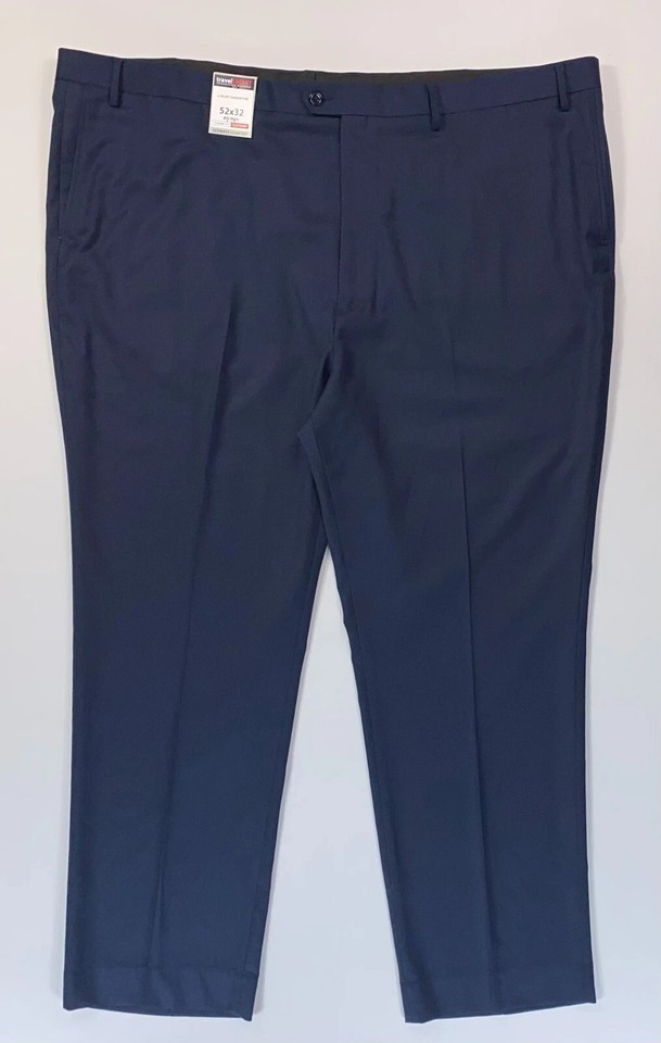 NEW ROUNDTREE &amp; YORKE TRAVEL SMART MENS DARK BLUE PANTS CLASSIC FIT 54 X 32 - $23.75