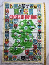 Nice Crests Of Ireland Tea Towel Vintage Linen Blend Ulster Connacht - $23.73