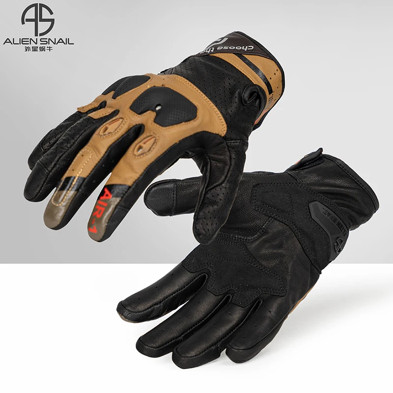  SNAIL Leather Motorcycle Gloves Guantes Moto Touch Screen  Full Finger Gloves D - £331.58 GBP