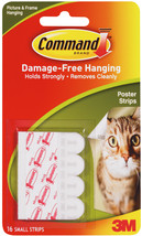 Command Small Poster Strips White 16/Pkg - $14.69