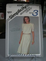 Simplicity 6240 Misses Dress Pattern - Size 10 Bust 32 1/2 - $7.12