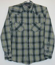 The Hundreds Bomb Logo Long Sleeve Button Pockets Green Check Casual Men Shirt L - £26.60 GBP