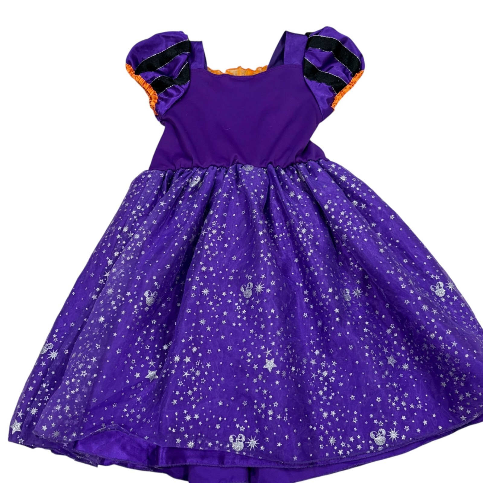 Disney Girls 5/6 Halloween Witch Minnie Mouse Dress Costume Purple & Orange Item image 4
