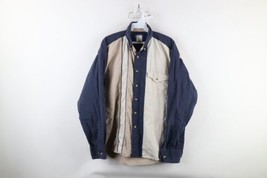 Vintage 90s Wrangler Mens Large Thrashed Color Block Western Button Shirt Cotton - $39.55