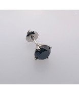 14K White Gold Black Round Diamond 4 Prong Martini Single Stud Earring 1... - $1,095.87 CAD