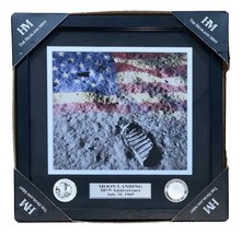 NASA Framed 8x10 Moon Landing 50th Anniversary Photo w/ Highland Mint Coins - £69.51 GBP