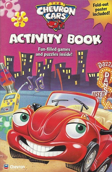 CHEVRON CARS Activity Book coloring game poster OOP 2004 Hope Faith - $8.00