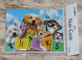 LEANIN TREE Cats, Dogs Selfie &quot;Thanks&quot; #35697~8 Notecards~Colorful Blank... - £6.82 GBP