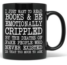 PixiDoodle I Just Want To Read - Funny Emotional Bookworm Coffee Mug (11 oz, Bla - £20.29 GBP+