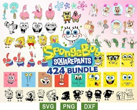 Cartoon Spongebob Svg Png Bundle, Squarepants Svg, SandyCheeks, Plankton, Squidw - £2.27 GBP