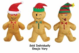 1pc Gingerbread Man Cookie Dog Toy Holiday Soft Clove Scented Assorted Emojis 7&quot; - £7.34 GBP