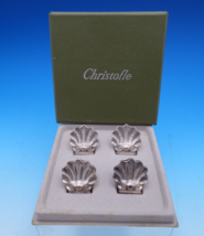 Vendome aka Arcantia by Christofle Silverplate Place Card Holders 4pc Box #7658 - £162.76 GBP