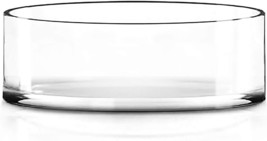 Wide Cylinder Clear Glass Vase, By Cys Excel (H: 4&quot; D: 12&quot;) | Glass Flower Vase - £37.54 GBP